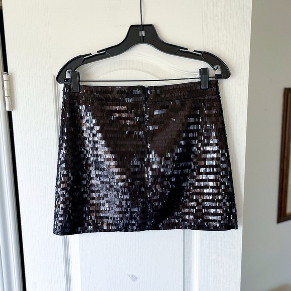 Ceren Ocak Sequin Mini Skirt Party Glam Sparkle Designer Black Size S EUC - Picture 7 of 7